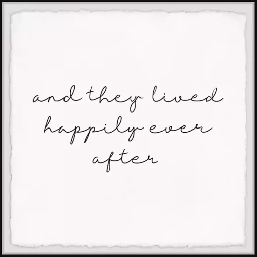 Kirklands Home Wall Quotes & Signs|And They Lived Happily Framed Art Print White
