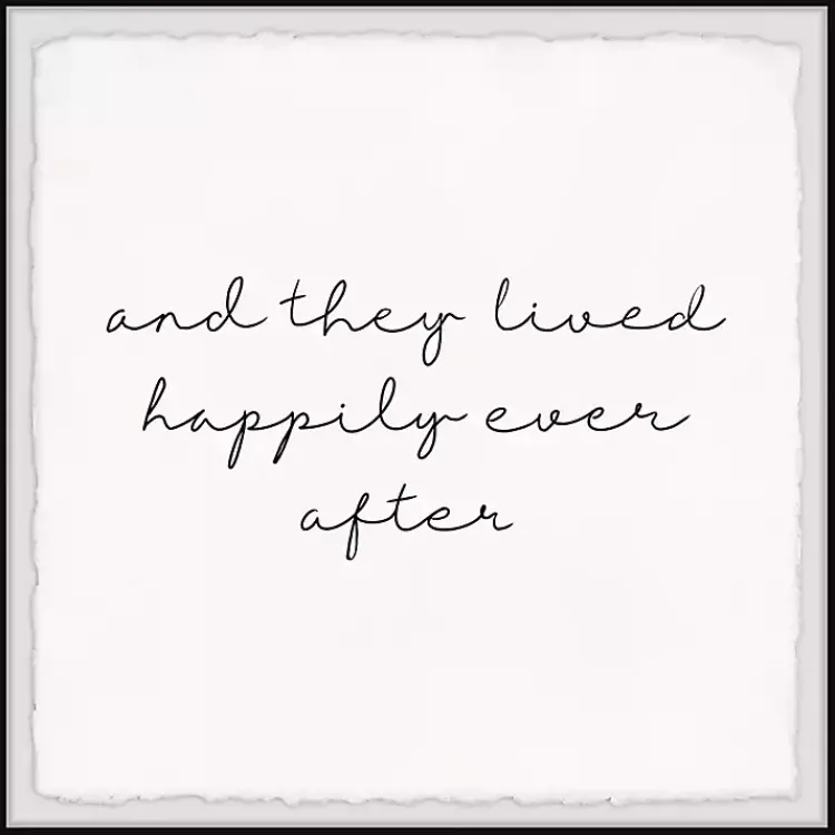 Kirklands Home Wall Quotes & Signs|And They Lived Happily Framed Art Print White