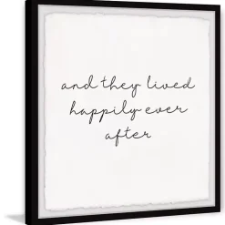 Kirklands Home Wall Quotes & Signs|And They Lived Happily Framed Art Print White