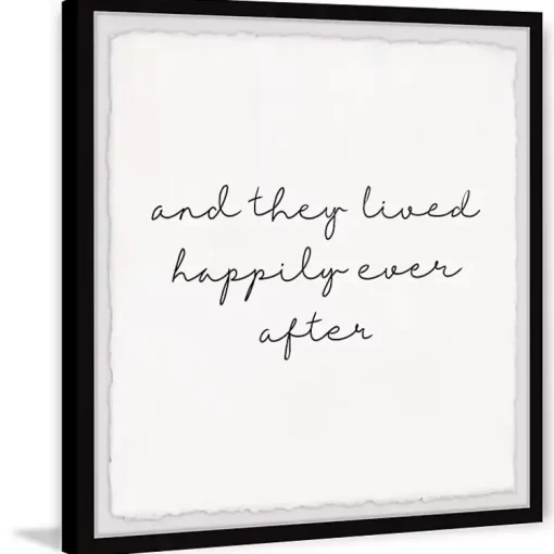 Kirklands Home Wall Quotes & Signs|And They Lived Happily Framed Art Print White