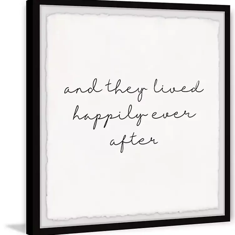 Kirklands Home Wall Quotes & Signs|And They Lived Happily Framed Art Print White
