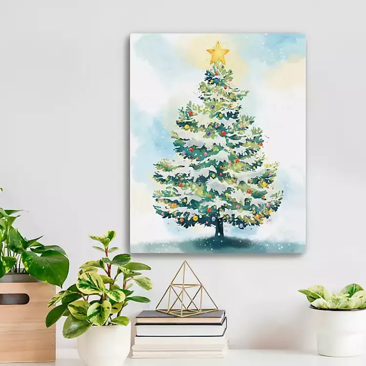 Angelic Christmas Tree Canvas Art Print Christmas Art & Wall Decor