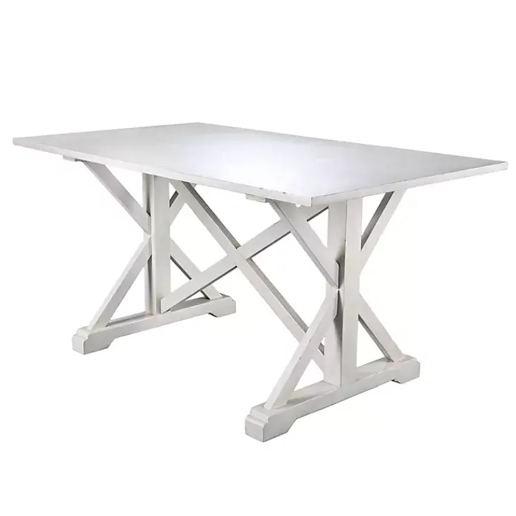 Kirklands Home Dining Tables|Annalise Distressed Farmhouse Dining Table White