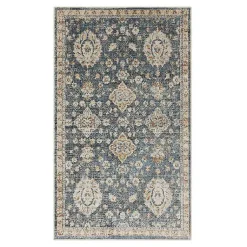 Kirklands Home Area Rugs|Anthracite Granary Floral Area Rug, 8x10 Blue