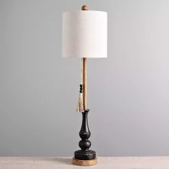 Kirklands Home Buffet Lamps|Antique Black Allison Buffet Lamp Ivory