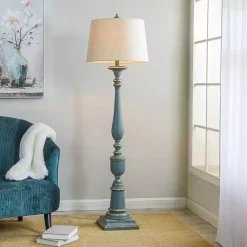 Kirklands Home Floor Lamps|Antique Bourgault Floor Lamp Blue