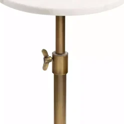 Kirklands Home Accent & End Tables|Antique Brass and Marble Adjustable Table White