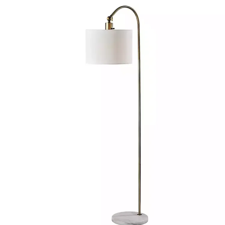 Kirklands Home Floor Lamps|Antique Brass Arc Floor Lamp White