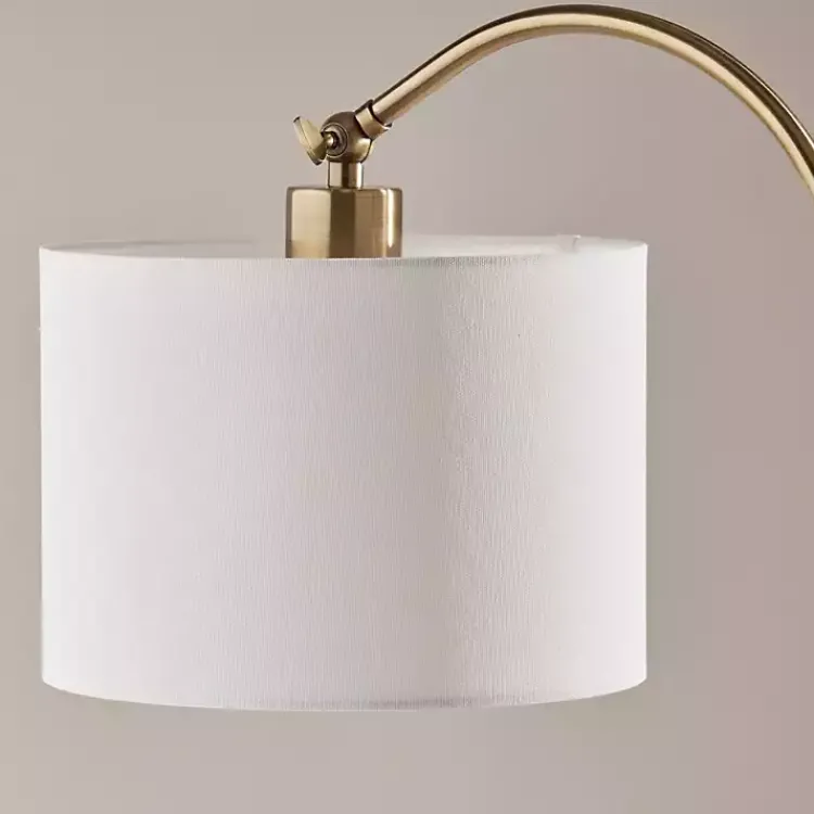 Kirklands Home Table Lamps|Antique Brass Arc Table Lamp White