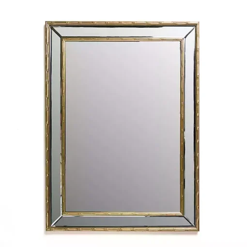 Kirklands Home Decorative Mirrors|Antique Brass Bamboo Wall Mirror