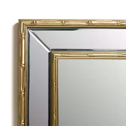 Kirklands Home Decorative Mirrors|Antique Brass Bamboo Wall Mirror