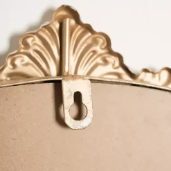 Kirklands Home Decorative Mirrors|Antique Brass Metal Ornate Round Mirror