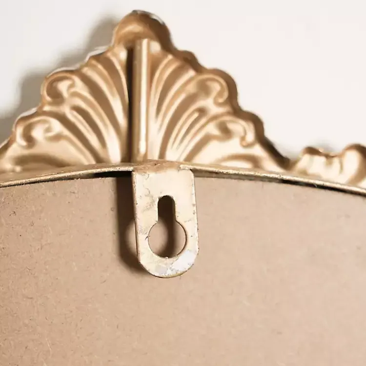 Kirklands Home Decorative Mirrors|Antique Brass Metal Ornate Round Mirror