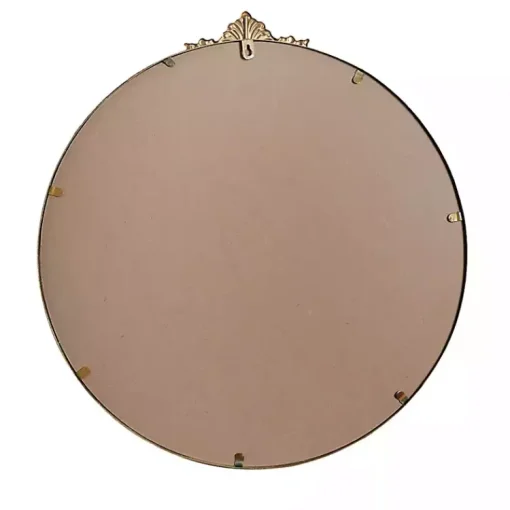 Kirklands Home Decorative Mirrors|Antique Brass Metal Ornate Round Mirror