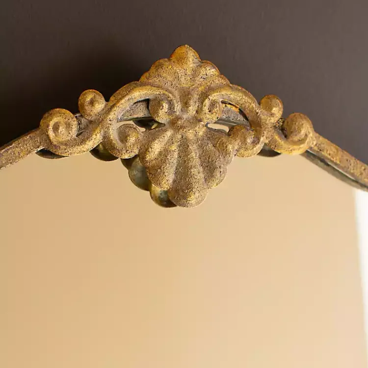 Kirklands Home Decorative Mirrors|Antique Brass Metal Vertical Wall Mirror