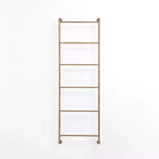 Kirklands Home Wall Storage|Antique Brass Metal Wall Ladder Gold