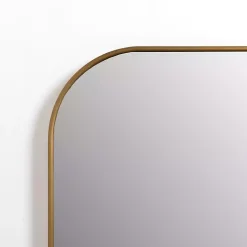 Kirklands Home Framed Mirrors|Antique Brass Nouveau Wide Arch Wall Mirror