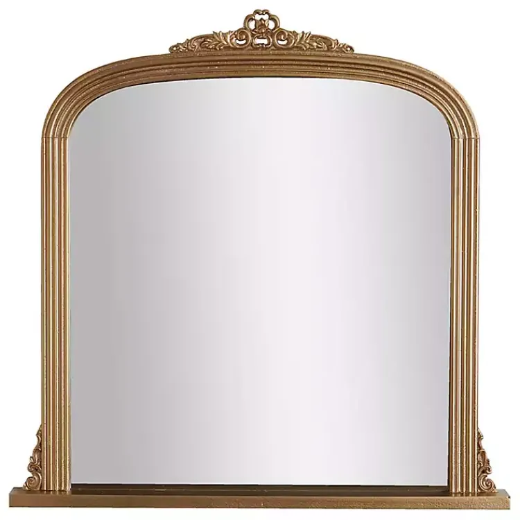 Kirklands Home Decorative Mirrors|Antique Brass Ornate Filigree Mirror