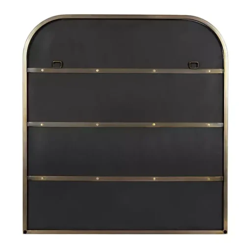 Kirklands Home Decorative Mirrors|Antique Brass Wide Arch Wall Mirror Gold