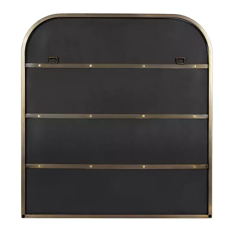 Kirklands Home Decorative Mirrors|Antique Brass Wide Arch Wall Mirror Gold
