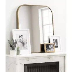 Kirklands Home Decorative Mirrors|Antique Brass Wide Arch Wall Mirror Gold