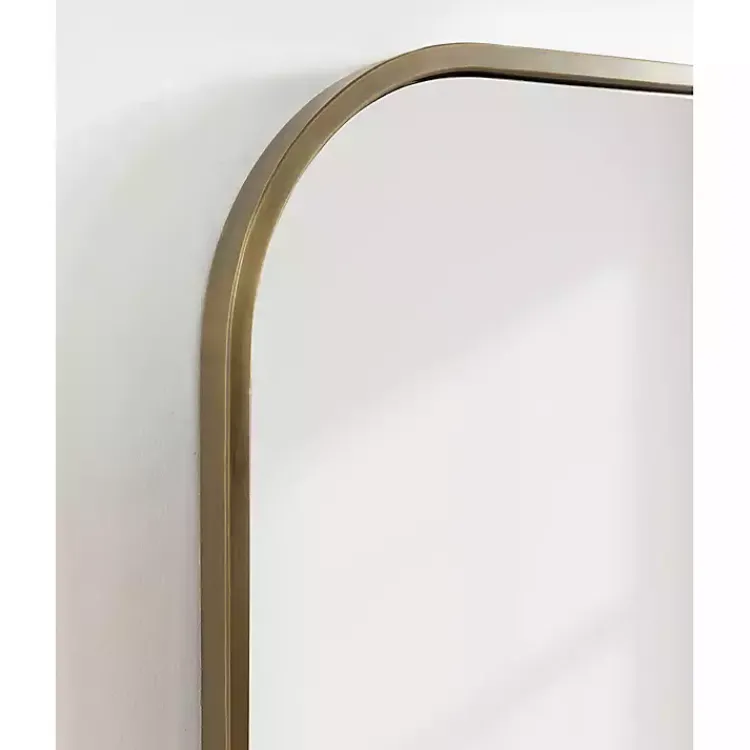 Kirklands Home Decorative Mirrors|Antique Brass Wide Arch Wall Mirror Gold