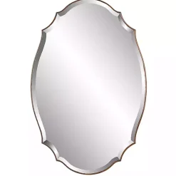 Kirklands Home Decorative Mirrors|Antique Bronze Curved Wall Mirror