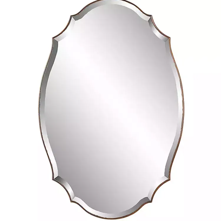 Kirklands Home Decorative Mirrors|Antique Bronze Curved Wall Mirror