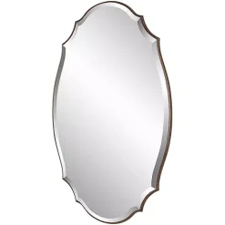 Kirklands Home Decorative Mirrors|Antique Bronze Curved Wall Mirror