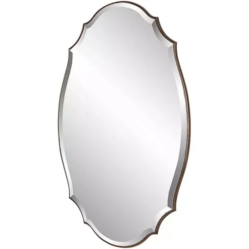 Kirklands Home Decorative Mirrors|Antique Bronze Curved Wall Mirror