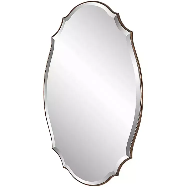 Kirklands Home Decorative Mirrors|Antique Bronze Curved Wall Mirror