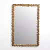 Kirklands Home Decorative Mirrors|Antique Bronze Leaf Frame Wall Mirror