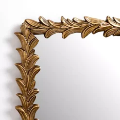 Kirklands Home Decorative Mirrors|Antique Bronze Leaf Frame Wall Mirror