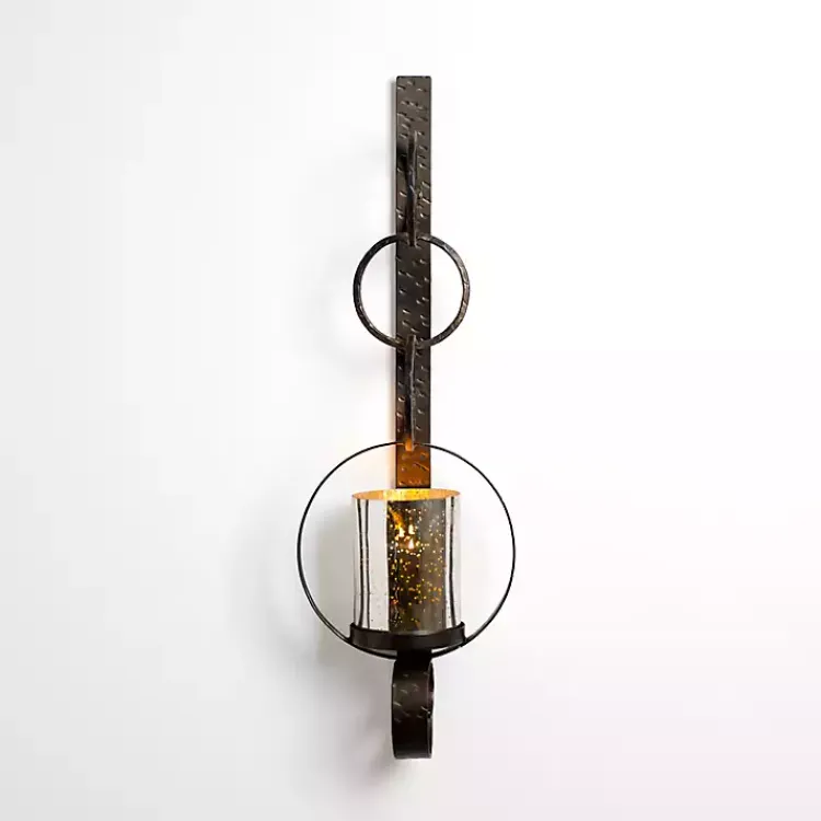 Online Antique Bronze Metal and Glass Wall Sconce Sconces