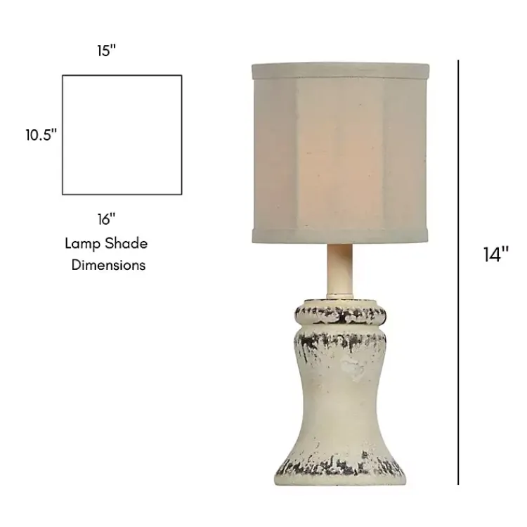 Kirklands Home Table Lamps|Antique Cream Bella Mini Lamps, Set of 2 White