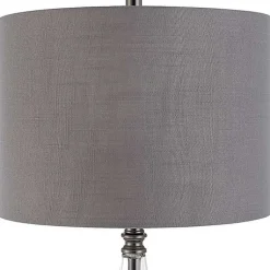 Kirklands Home Table Lamps|Antique Dark Nickel Cone Base Table Lamp Gray