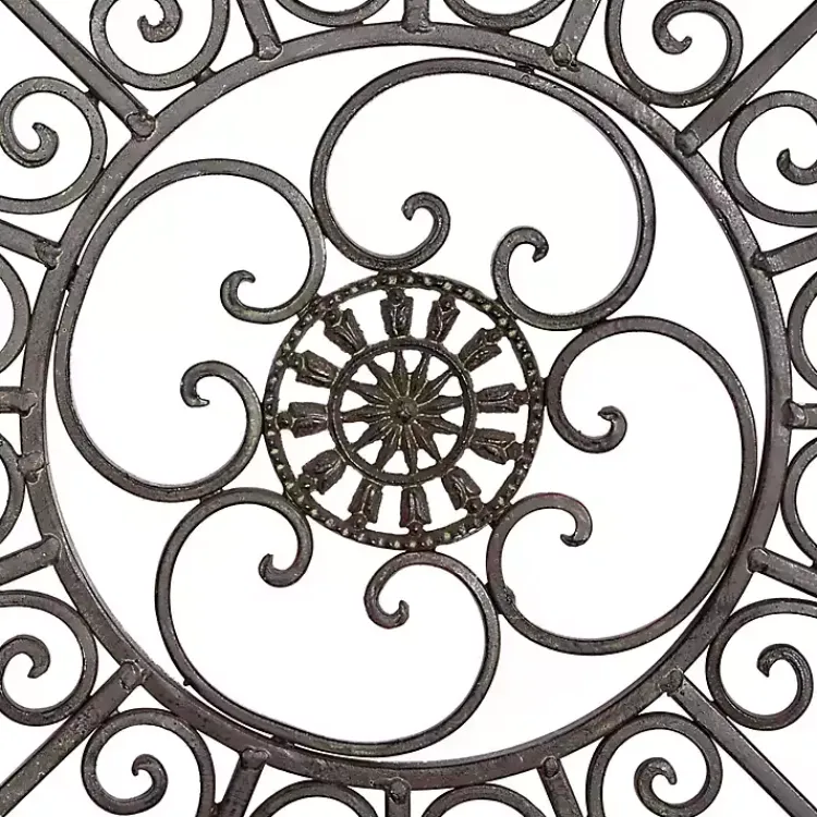 Kirklands Home Wall Plaques|Antique Fleur-de-Lis Medallion Metal Wall Plaque Black