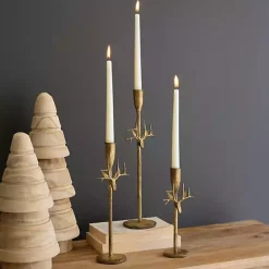 Sale Antique Deer Candle Holders, Set of 3 Candle Holders