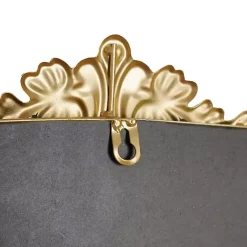 Kirklands Home Decorative Mirrors|Antique Gold Metal Baroque Arch Wall Mirror