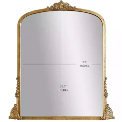 Kirklands Home Decorative Mirrors|Antique Gold Metal Baroque Arch Wall Mirror