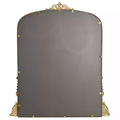 Kirklands Home Decorative Mirrors|Antique Gold Metal Baroque Arch Wall Mirror