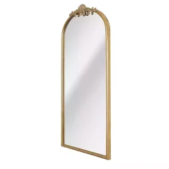Kirklands Home Decorative Mirrors|Antique Gold Metal Ornate Arch Wall Mirror