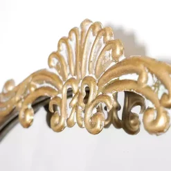 Kirklands Home Decorative Mirrors|Antique Gold Metal Ornate Arch Wall Mirror