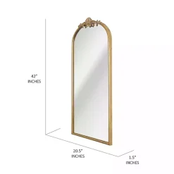 Kirklands Home Decorative Mirrors|Antique Gold Metal Ornate Arch Wall Mirror