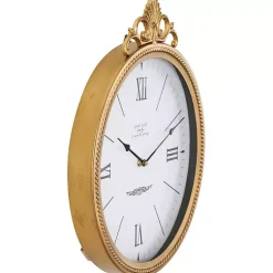 Kirklands Home Clocks|Antique Gold Metal Scroll Wall Clock