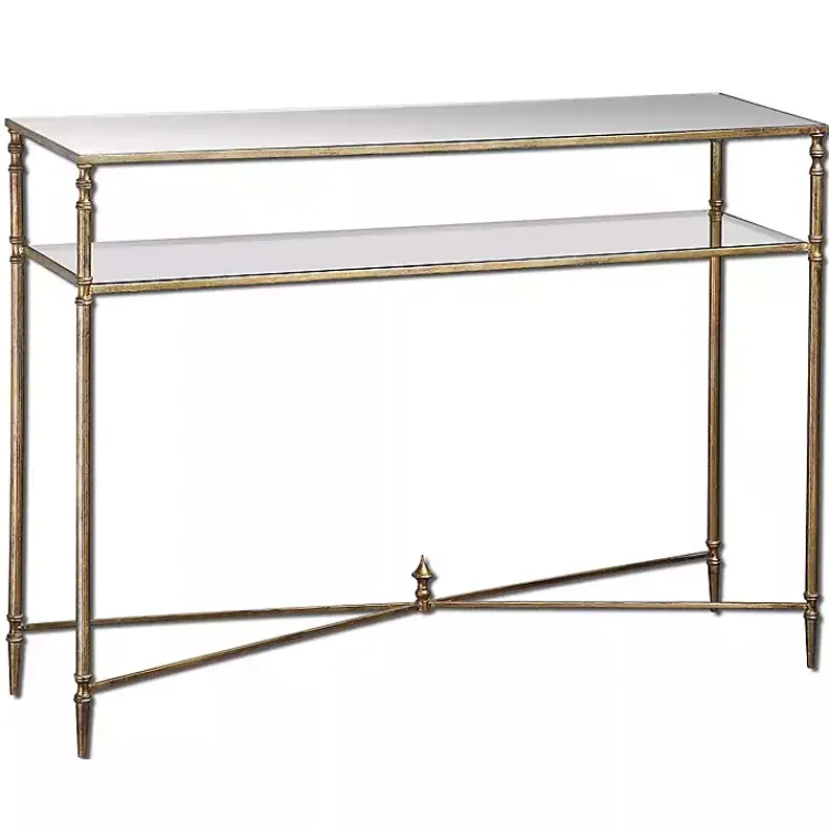 Kirklands Home Console Tables|Antique Mirror Top Console Table Gold