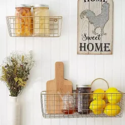 Kirklands Home Wall Storage|Antique Gold 2-pc. Wire Basket Set