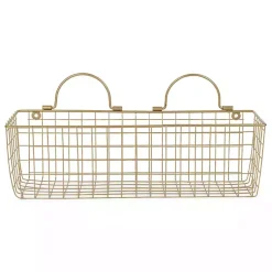 Kirklands Home Wall Storage|Antique Gold 2-pc. Wire Basket Set