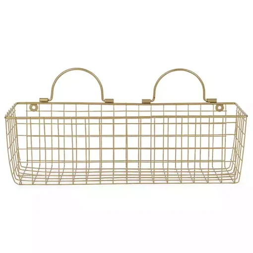 Kirklands Home Wall Storage|Antique Gold 2-pc. Wire Basket Set