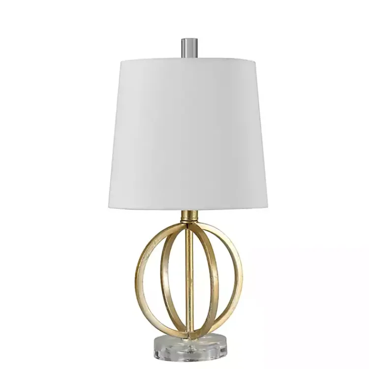 Kirklands Home Table Lamps|Antique Gold Table Lamp with Steel Base White